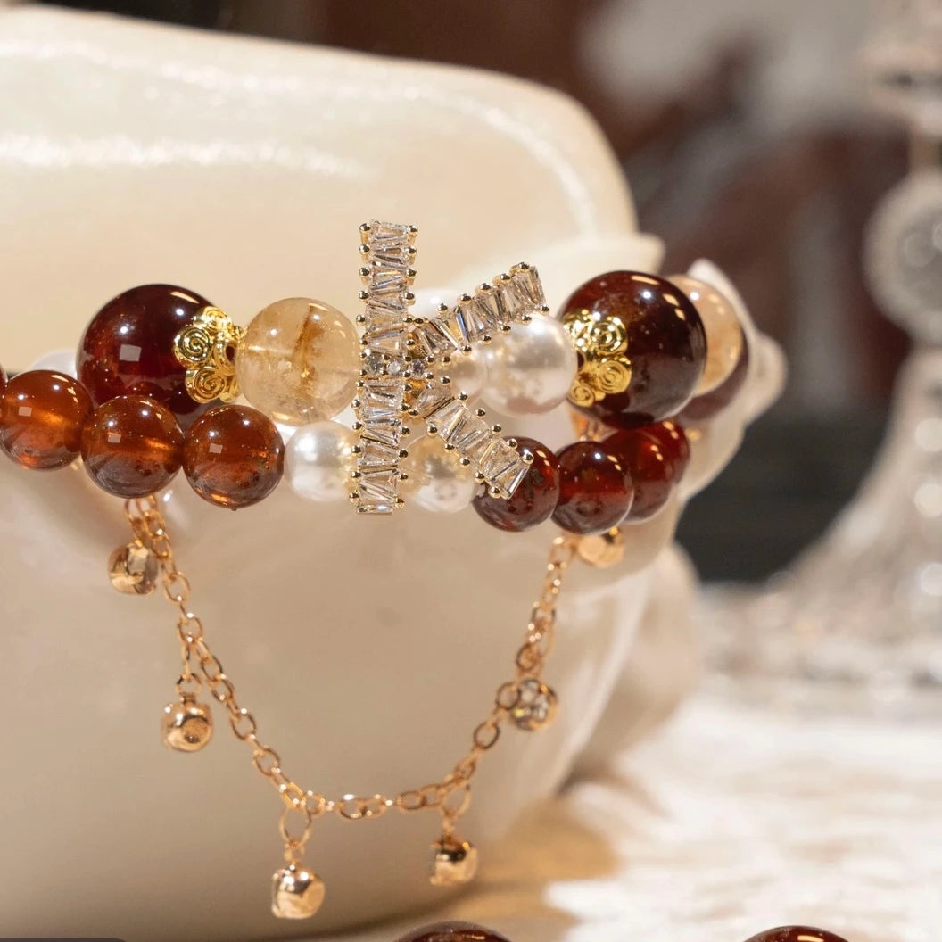 Natural Garnet Crystal Bracelet