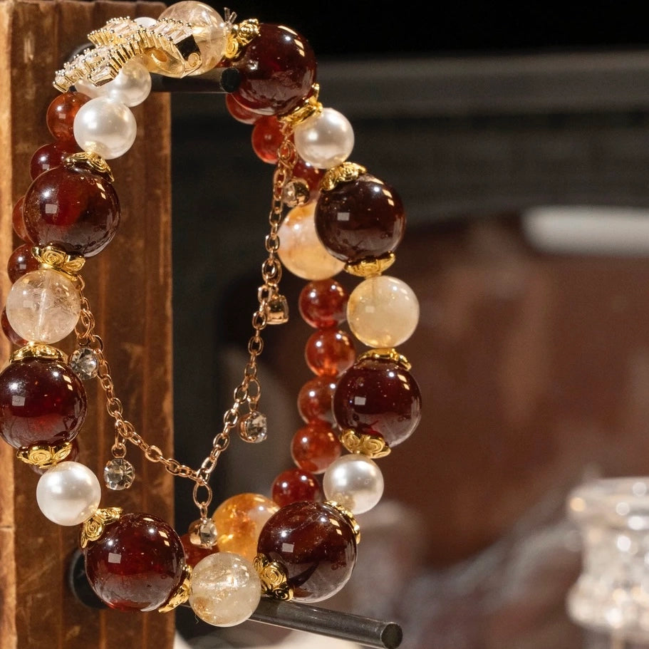 Natural Garnet Crystal Bracelet