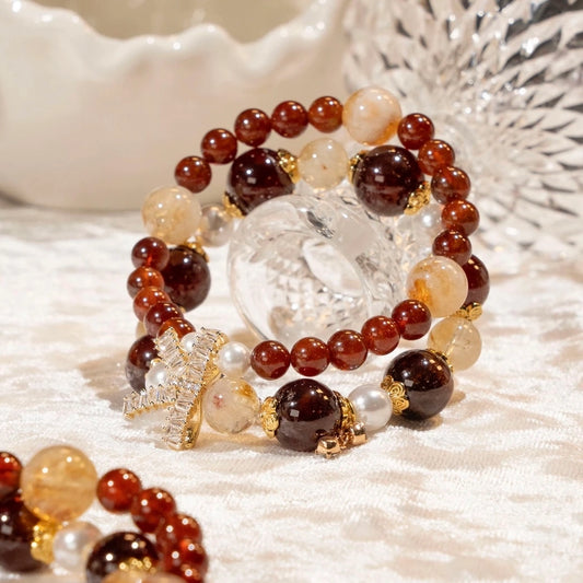 Natural Garnet Crystal Bracelet